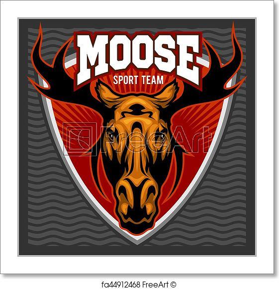 Moose Head Logo - Free art print of Sport Moose team logo. Moose Head - sport team ...