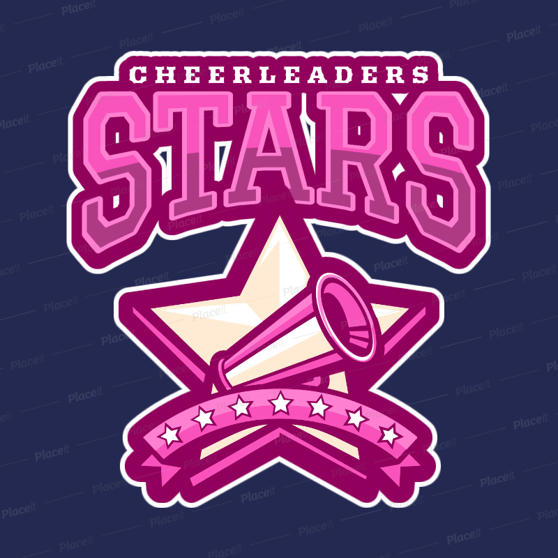 Pink Squad Logo - Placeit - Cheerleader Logo Maker with Star Clipart