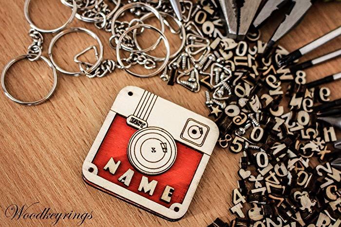 Amazon Handmade Logo - Instagram Logo Keyrings Personalised Handmade Gifts Wood Keyring ...