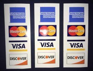 Visa MasterCard Discover Credit Card Logo - CREDIT CARD LOGO DECAL STICKER, MasterCard, Discover
