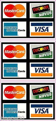 Visa MasterCard Discover Credit Card Logo - CREDIT CARD LOGO STICKER DECALS x3 Visa, MasterCard, Discover ...