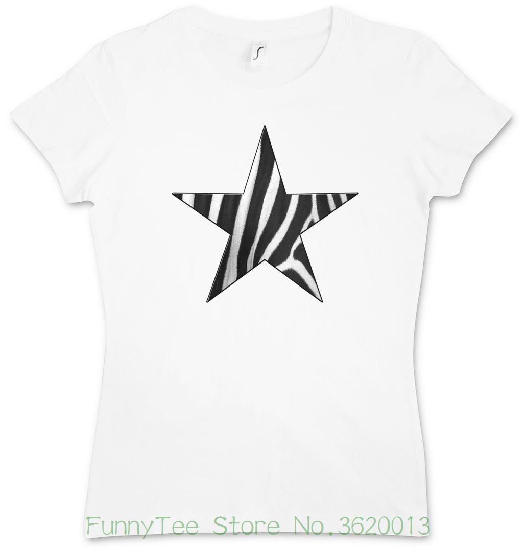 Zebra Clothing Logo - Women's Tee Zebra Fur Star Logo Ii Girlie Woman T-shirt - Leo Tattoo  Rockabella Girl Pinup Printing