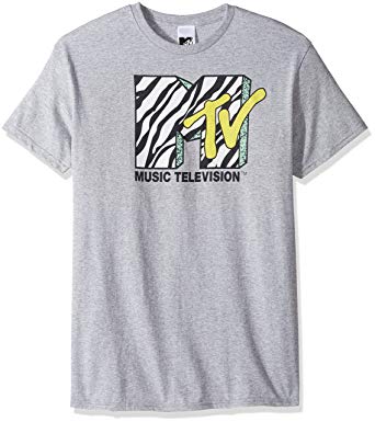 Zebra Clothing Logo - Amazon.com: Nickelodeon Men's Zebra Stripe Logo T-Shirt, Sport Grey ...