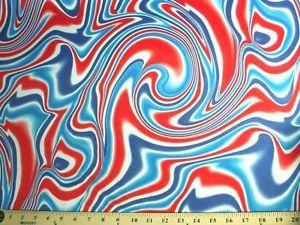 Red and Blue Swirl Logo - RED WHITE BLUE SWIRL SPANDEX LYCRA SP-21 FABRIC $11.99/YARD | eBay