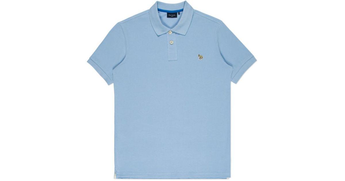 Zebra Clothing Logo - Paul Smith - Blue Organic-Cotton Zebra-Logo Polo Shirt for Men - Lyst