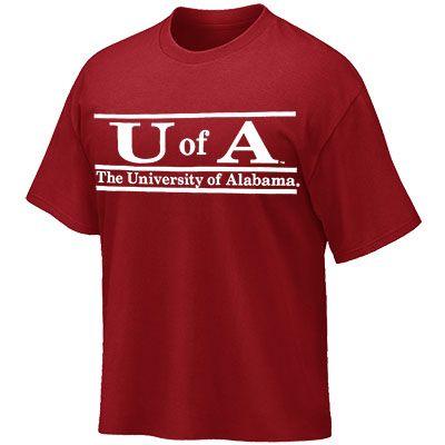 University of the U of Al Logo - T Shirt U Of A Bar Design. University Of Alabama Supply Store