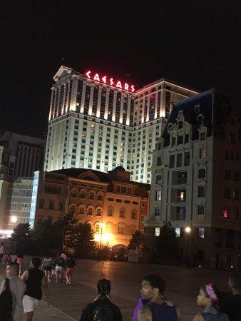 Caesars Atlantic City NJ Logo - Night view of Caesars Atlantic City NJ from Boardwalk - Picture of ...