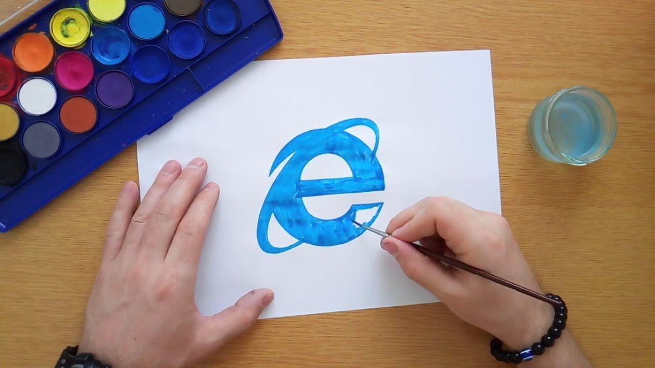 Explorer Logo - How to draw the Internet Explorer logo (Logo drawing) - YouTube