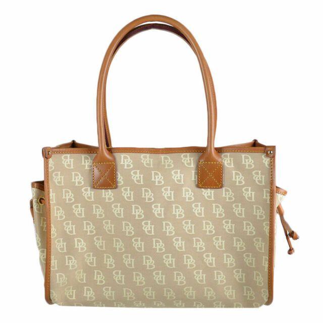 Dooney and Bourke Logo - Dooney & Bourke Handbag Medium Beige Canvas Drawstring Pockets Tote ...