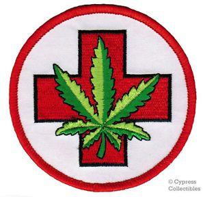 Medical Marijuana Logo - MEDICAL MARIJUANA Iron On EMBROIDERED PATCH MEDICINAL CANNABIS LEAF
