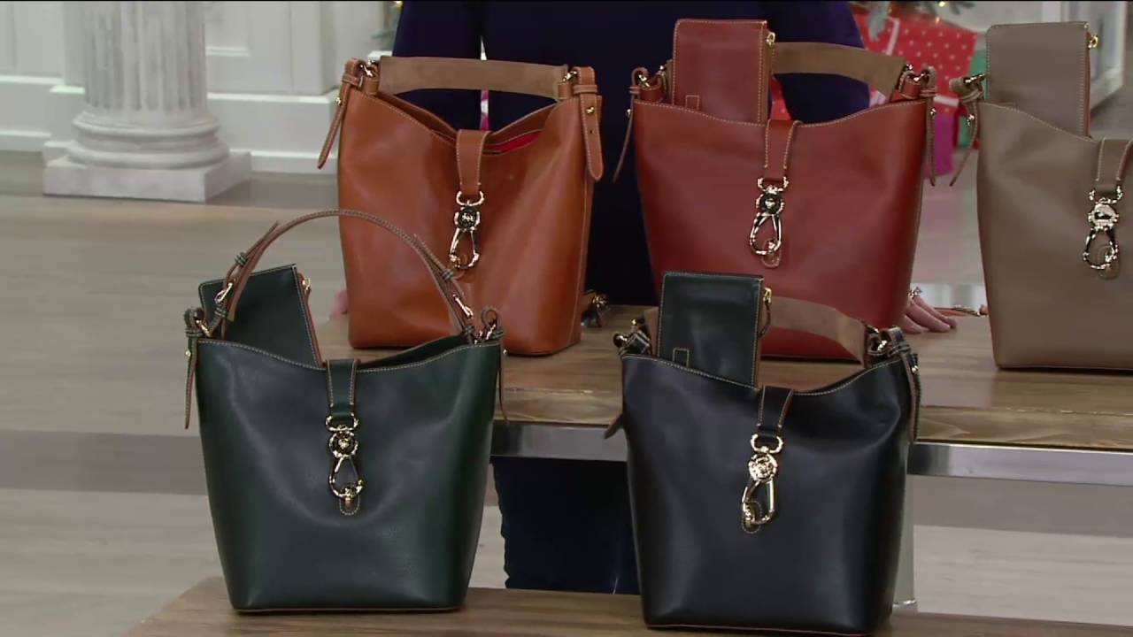 Dooney and Bourke Logo - Dooney & Bourke Logo Lock Toscana Leather Shoulder Bag- Lily on QVC