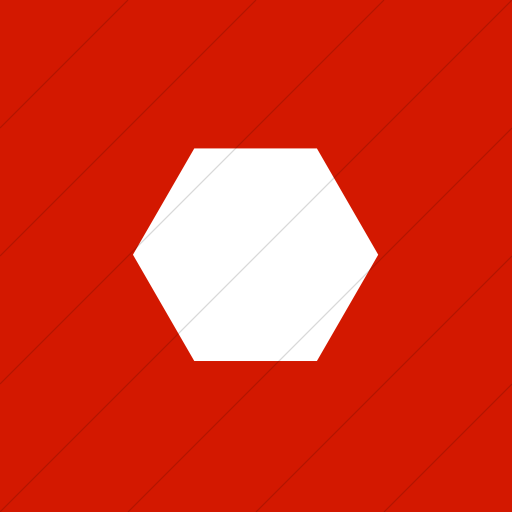 White and Red Filled Hexagon Logo - IconETC Flat square white on red classica hexagon filled icon