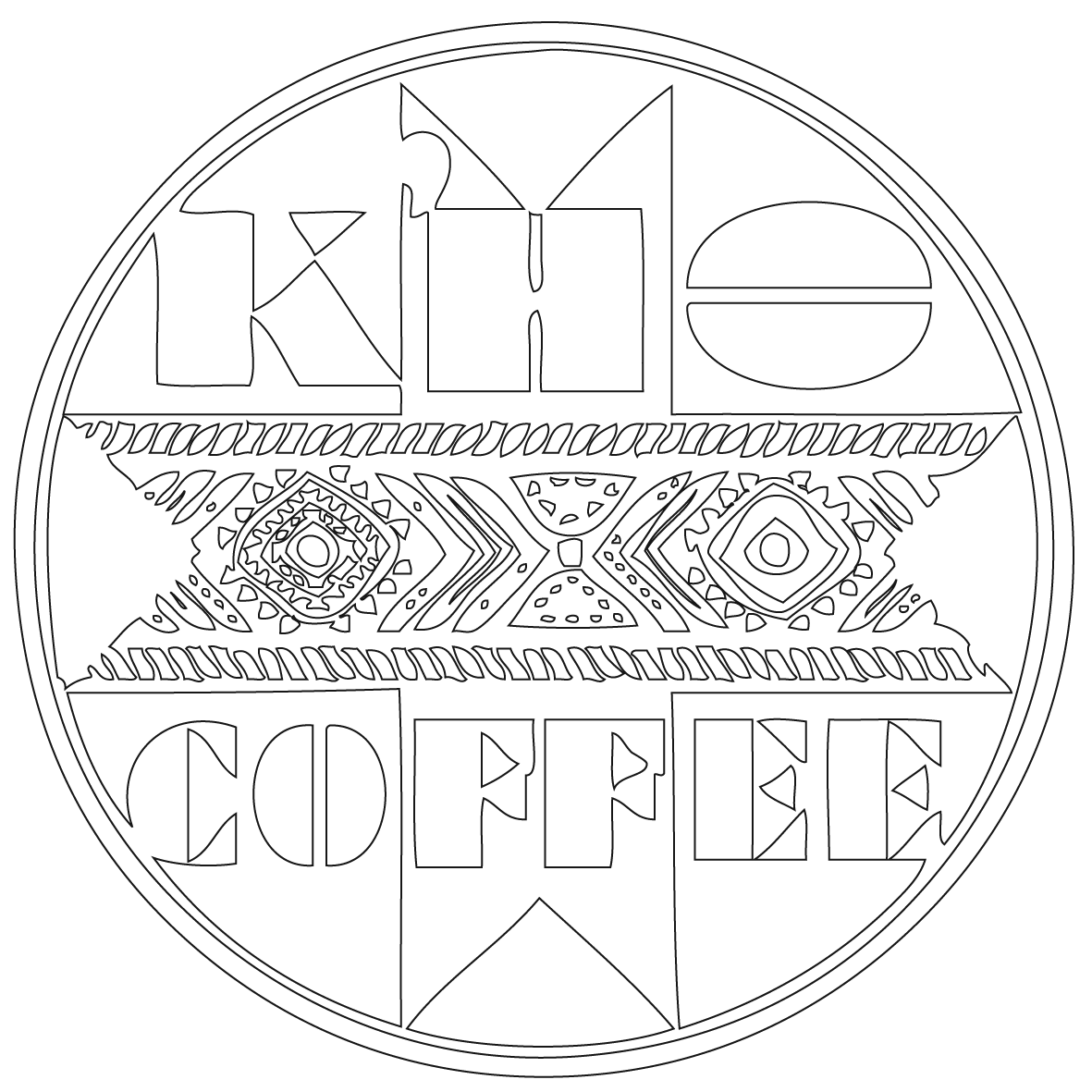 Black and White Half Circle Mountain Logo - K'Ho Coffee, The Montagnards, a group of ethnic minority K'Ho tribes ...