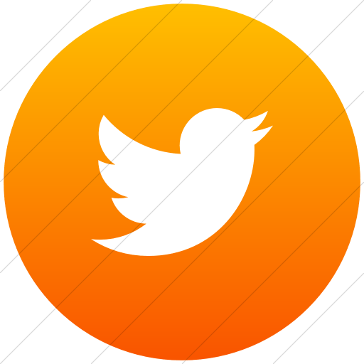 Orange Bird in Circle Logo - IconETC Flat circle white on orange gradient raphael twitter bird