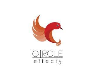 Orange Bird in Circle Logo - Bird Circle Designed