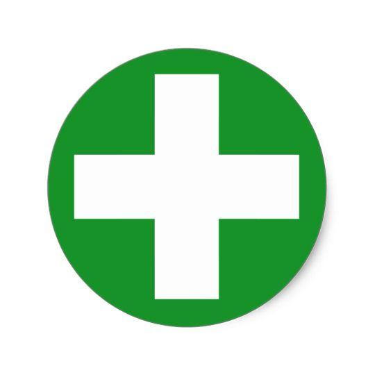 Green Cross Logo - First Aid Green Cross Sticker | Zazzle.ca