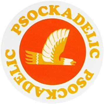 Orange Bird in Circle Logo - Psockadelic Skateboard Sticker Bird Logo Circle 4