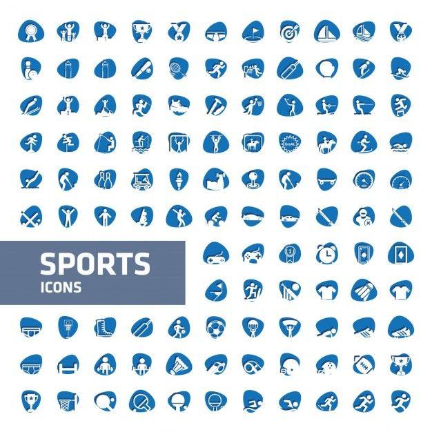 Blue and White Sports Logo - Blue and white sport icon collection Vector | Free Download