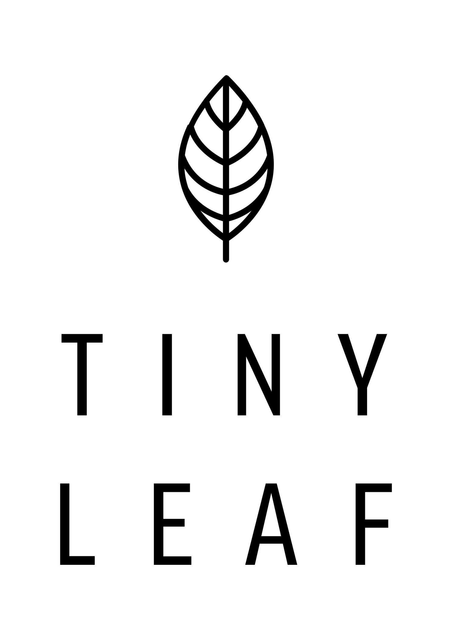 Black and White Leaf Logo - Tiny Leaf