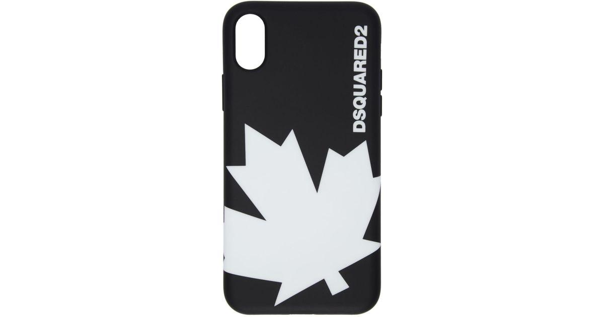 Black and White Leaf Logo - DSquared² Black Maple Leaf Logo Iphone X Case in Black - Lyst