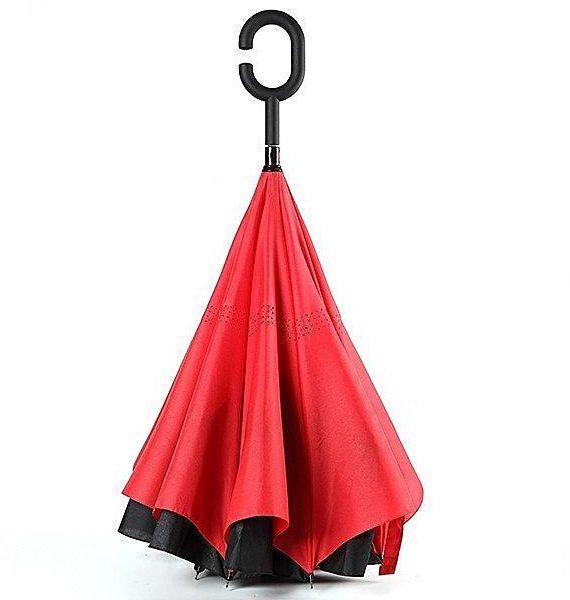 Fancy Red C Logo - Fashion New Fancy Creative Double Layer Reverse Sunshade Umbrella