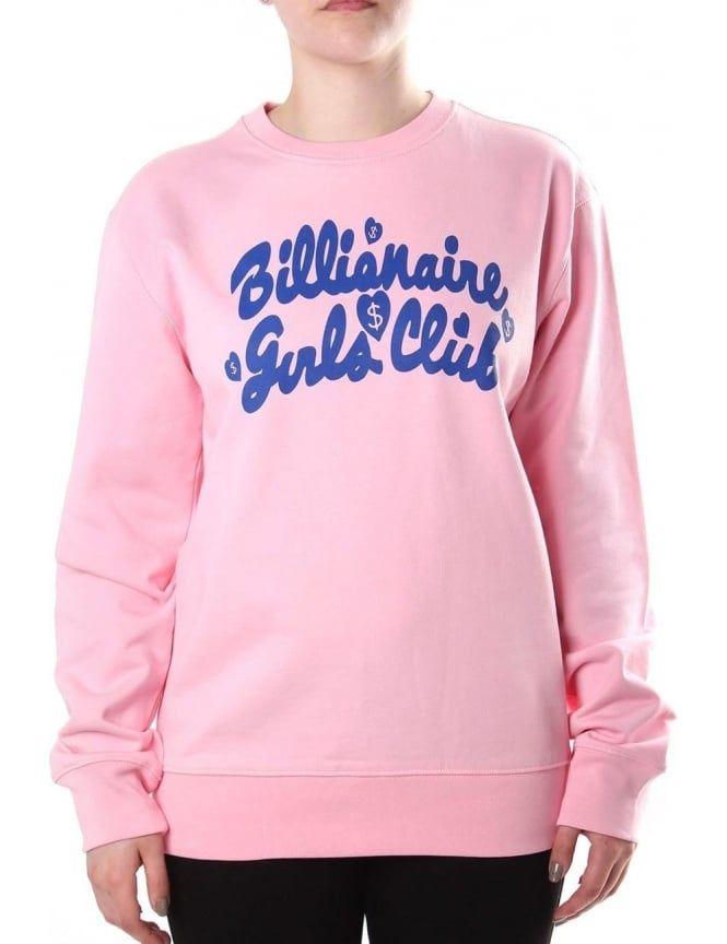 Billionaire Girls Club Logo - Billionaire Girls Club Chaser Women's Crew Neck Sweat Pink