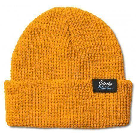 Primitive Grizzly Logo - Buy Primitive x Grizzly Script Logo Waffle Beanie Gold