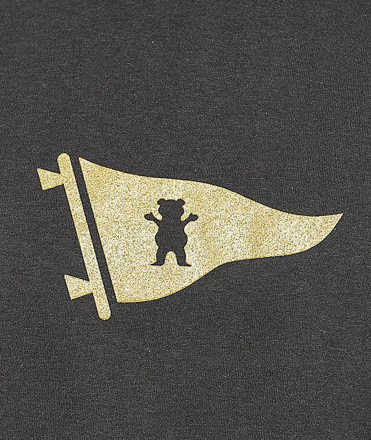 Primitive Grizzly Logo - Primitive x Grizzly Bear Pennant Vintage Black T-Shirt | Zumiez
