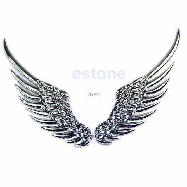 Fashion Wing Logo - QILEJVS Fashion Design 3D Alloy Metal Angel Hawk Wings Design Car