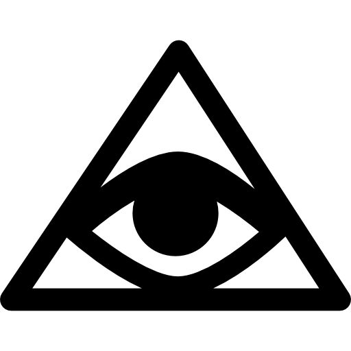 Triangle Eye Logo - Bills symbol of an eye inside a triangle or pyramid Icon