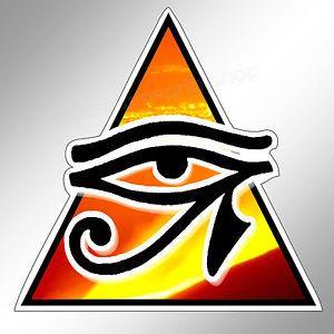 Triangle Eye Logo - Eye Of Horus Ra car bumper sticker pagan Illuminati triangle