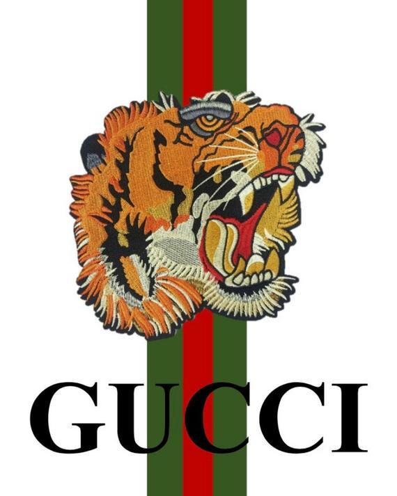 Gucci Lion Logo - Gucci Lion Inspired PRINTABLE Wall Art | Etsy
