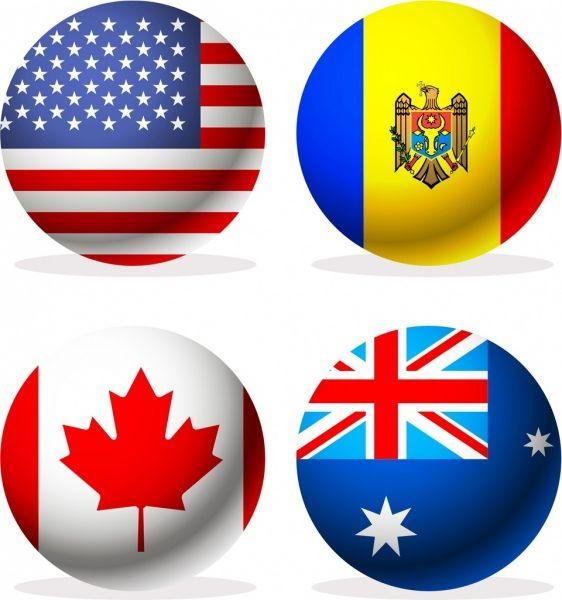 Circle of Nations Logo - Nations flags icons modern colorful circle isolation Free vector