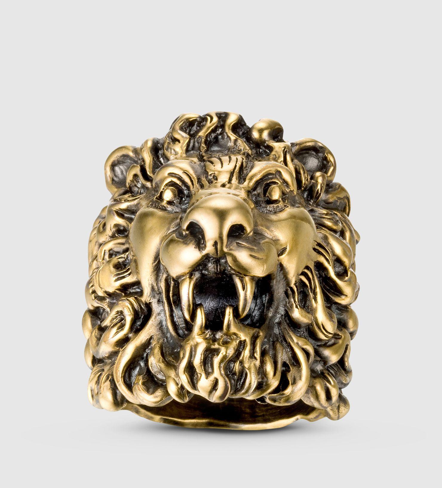 Gucci Lion Logo - Gucci Lion Head Ring in Metallic for Men