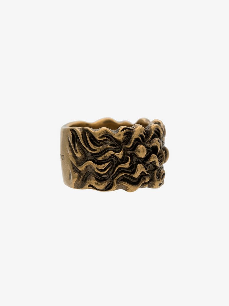 Gucci Lion Logo - Gucci Lion Head 15mm Ring | Rings | Browns