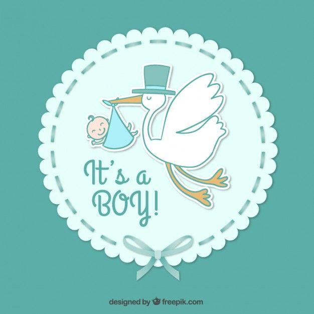 Baby Boy Logo - Baby boy card Vector | Free Download