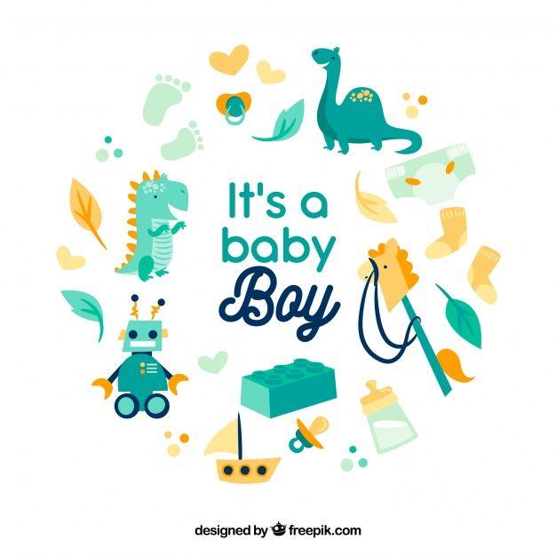 Baby Boy Logo - Baby boy background in flat style Vector