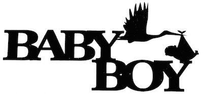 Baby Boy Logo - Baby Boy Scrapbooking Laser Cut Title With Stork