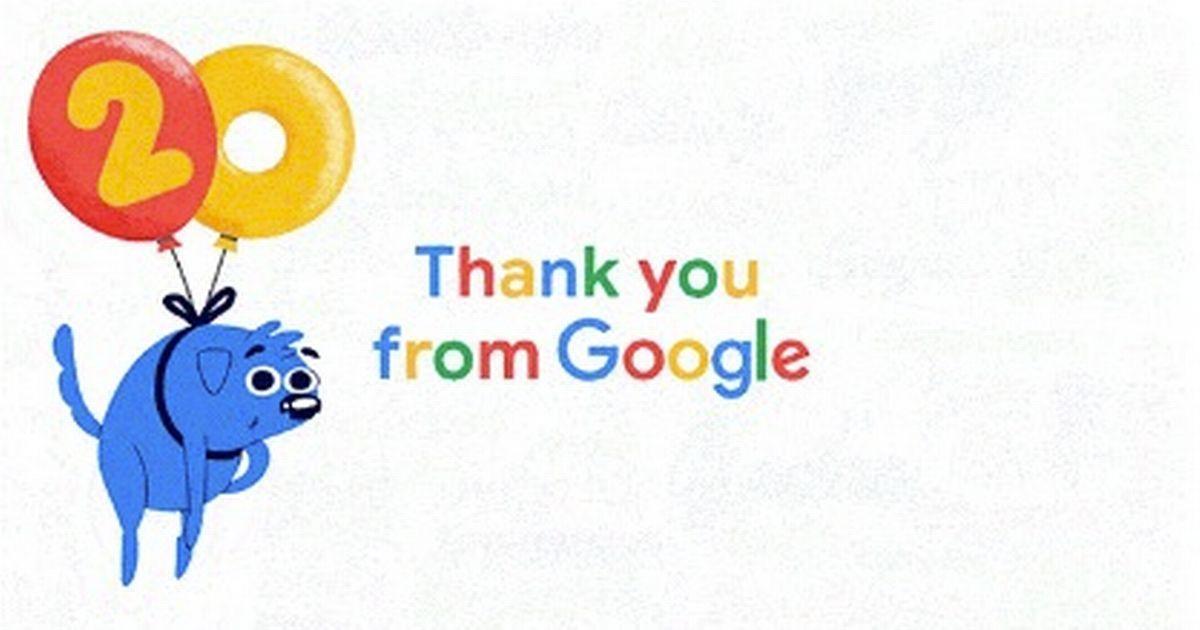 Happy Birthday Google Logo - Google's 20 birthday: Google Doodle celebrates search engine's