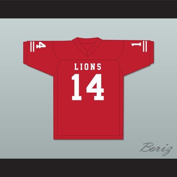 EMCC Lions Red Logo - De'Andre Johnson 14 EMCC Lions Red Alternate Football Jersey