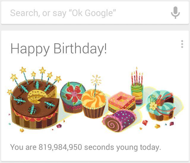 Happy Birthday Google Logo - Google Birthday Doodle Shows Your Age In Seconds