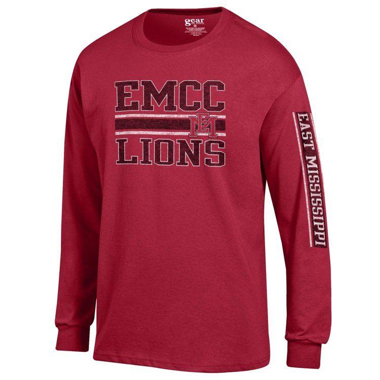 EMCC Lions Red Logo - EMCC Lions LS Tee — EMCC Bookstore