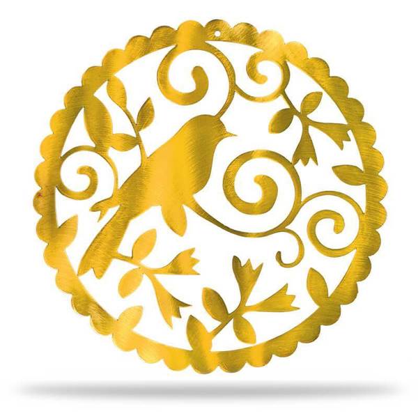 Yellow Bird in Circle Logo - Circle Bird Piece – Redline Decor