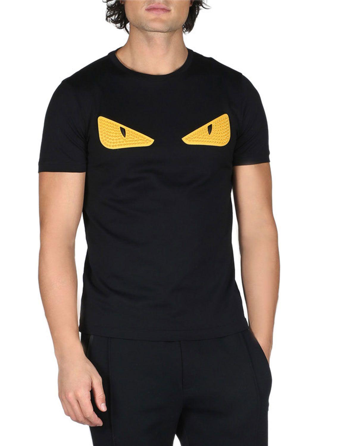 Fendi Monster Eyes Logo - Fendi Monster Eyes Crewneck T-Shirt, Black | Neiman Marcus