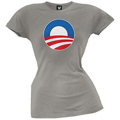 Small Obama Logo - Amazon.com: Obama - Large Rising Sun Logo Grey Juniors T-Shirt: Clothing