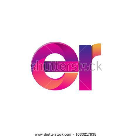 ER Logo - Initial Letter ER Logo Lowercase, magenta and orange, Modern