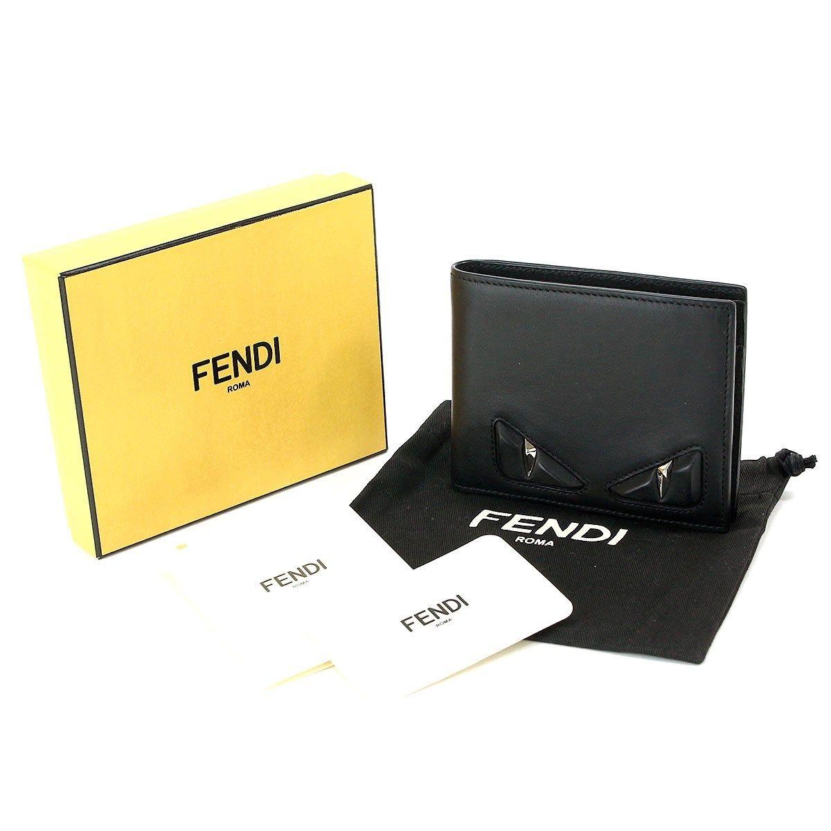 Fendi Monster Eyes Logo - FENDI Monster Eye Wallet Leather Black 7M0001 90040115.. | Reebonz ...