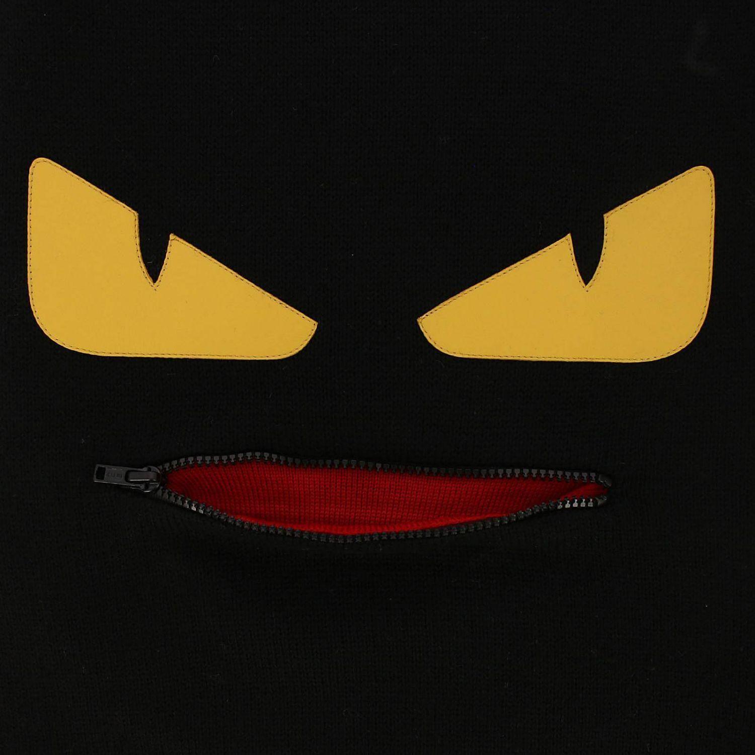 Fendi Monster Eyes Logo - Lyst - Fendi Monster Eyes Scarf In Pure Virgin Wool With Maxi Zip ...
