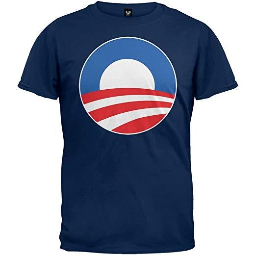 Small Obama Logo - Amazon.com: Obama - Large Rising Sun Logo Navy T-Shirt: Clothing