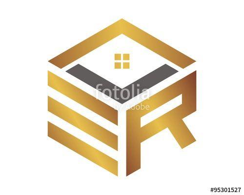 Yellow ER Logo - abstract gold letter E R real estate and mortgage logo template ...